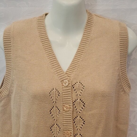 CARROLL  Reed Vest Vintage Ladies Women's Size Medium Embroidery Floral - Picture 2 of 9